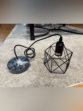 Geometric Cage Pendant Light - Black